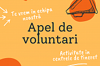 Apel de voluntari pentru centrele de tineret din Timișoara